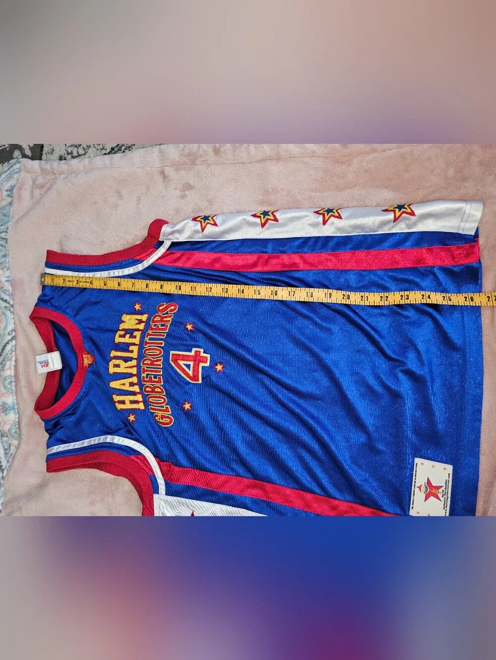 Vintage Large Harlem Globetrotters Flight Time #4 Basketball Jersey Sz L